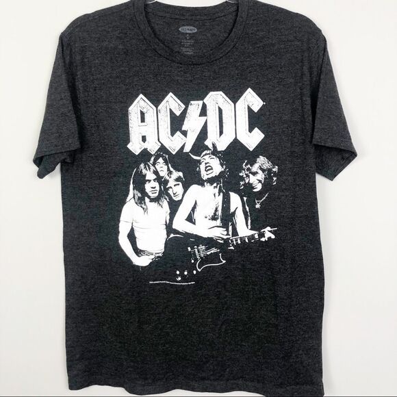 AC/DC Band Graphic Tee in Gray & White - Picture 1 of 7